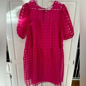 First Love by Lovelyn Pink Gingham Mini Dress, Fits Like 1X